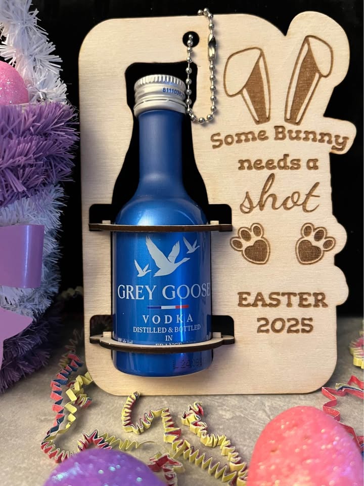 Some Bunny Needs a Shot Mini Liquor Holder Hanging Tag